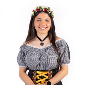 Blusa Ciganinha Preto com Branco