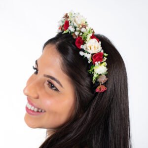 Tiara Típica Branco, Vermelho e Marrom