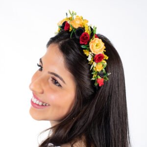 Tiara Típica Vermelho, Preto e Amarelo