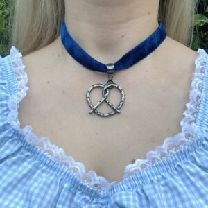 Colar Veludo Azul Marinho Bretzel
